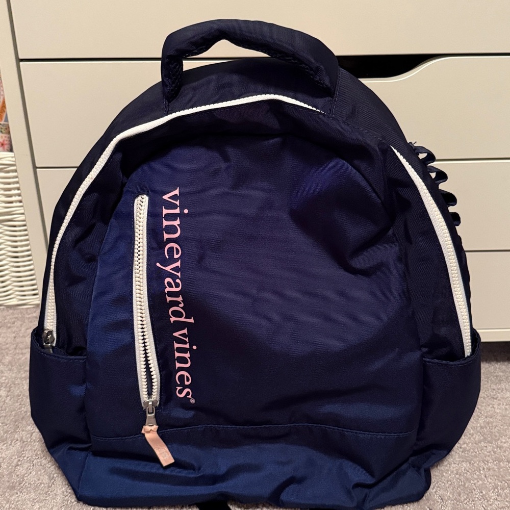 Vineyard Vines Dark Blue Backpack with Pink Accents